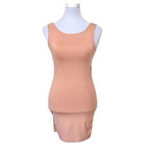 Pink Nude Cross-back Bodycon Dress